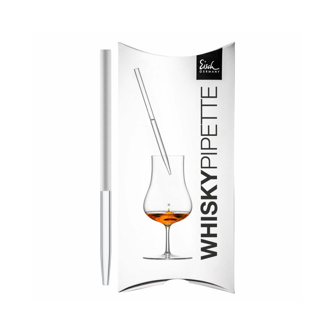 Pipeta, gotero de agua para whisky blanco.