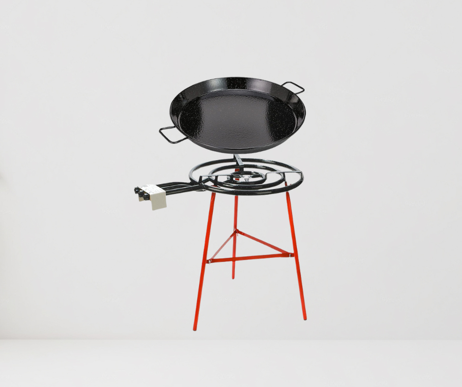 SET IBIZA VICRILA: PAELLERO + PAELLA 70 CM + SOPORTE REFORZADO