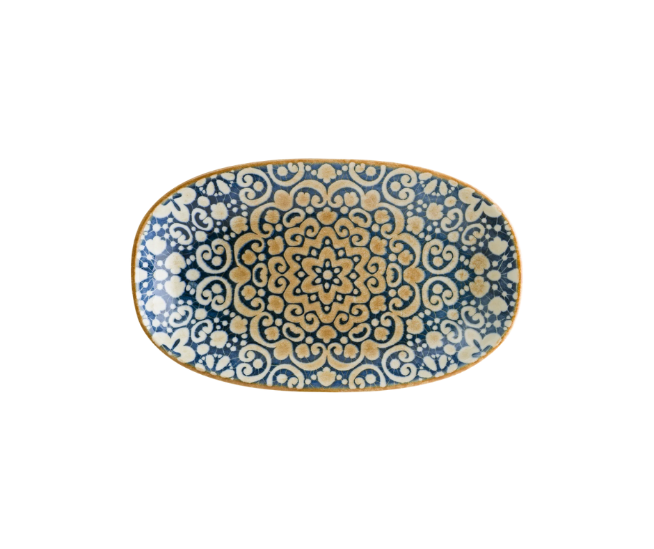 Plato Ovalado Gourmet Alhambra | Porcelana Edge Chip | 29x17 cm
