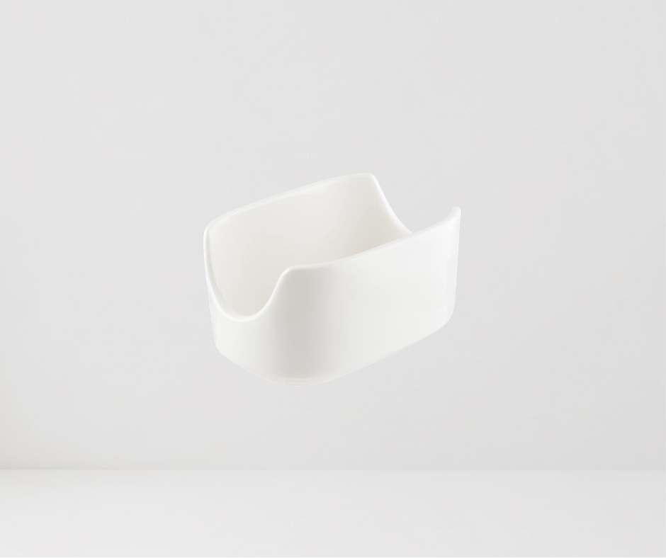 Porta Bolsitas de Azúcar Bonna Banquet | Porcelana Blanco Roto | 7x5.5 cm