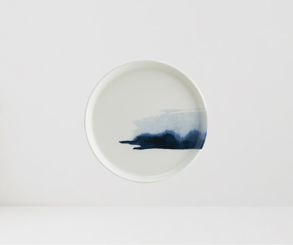 Plato plano Blue Wave de 28 cm