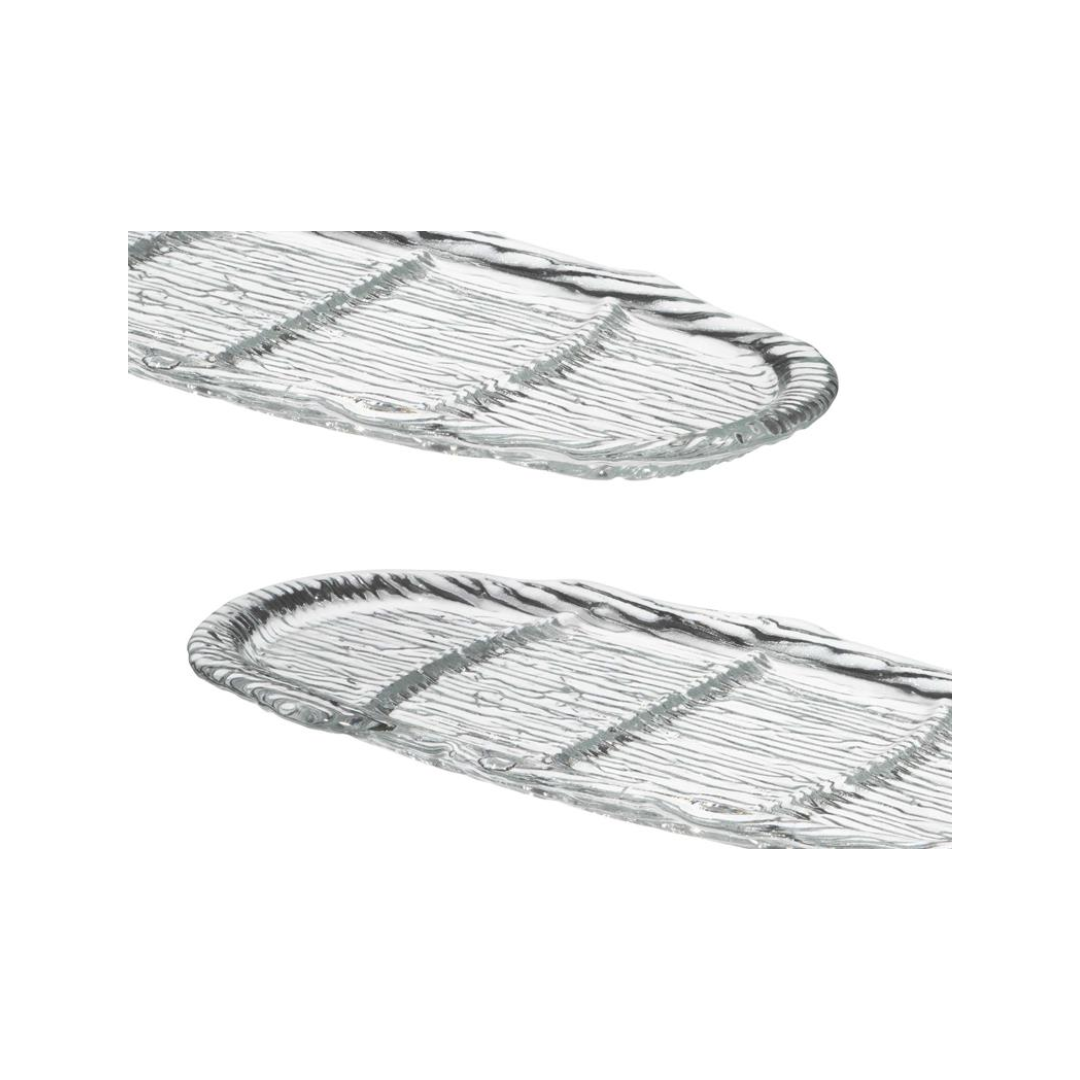 Plato Ovalado Spagetti 52,5 x 22,5 x h:2,3 cm Dividido 1 Transparente