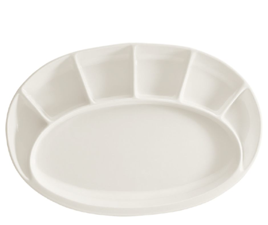Plato Ovalado Gourmet | Porcelana Crema | 33x21.5 cm