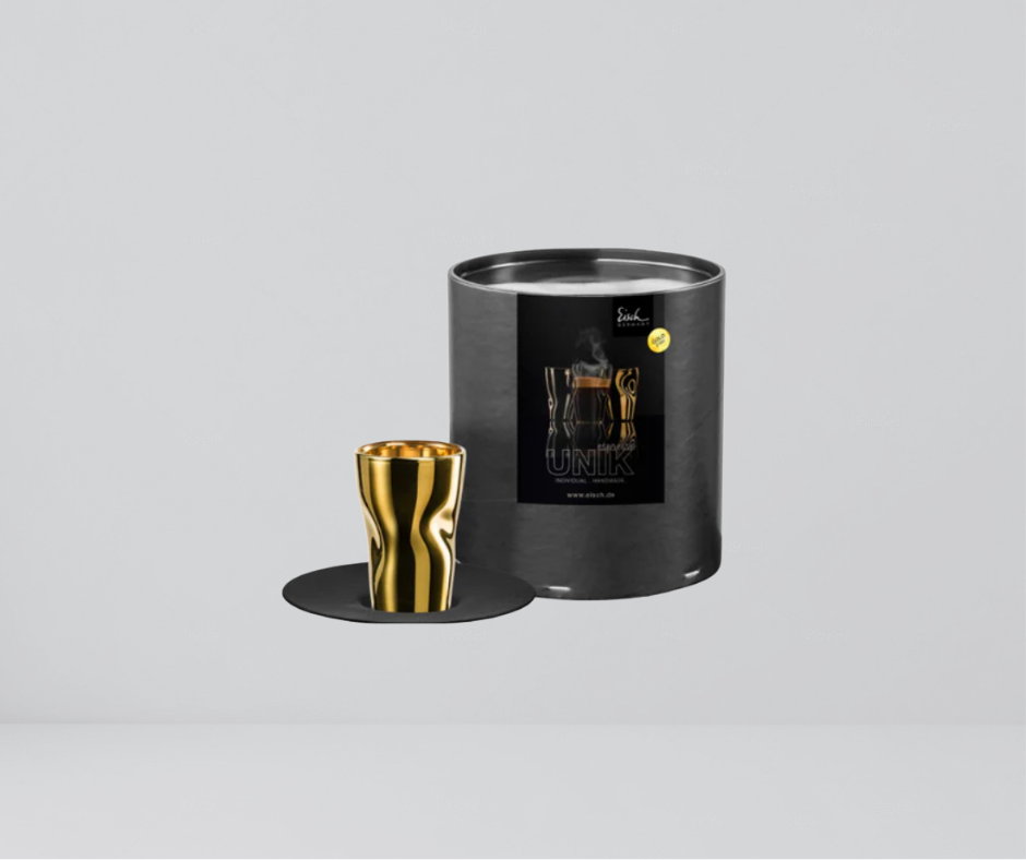 VASO ESPRESSO/MOCA DORADO CON PLATILLO 100ML EISCH