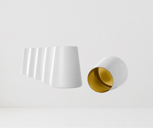 SET DE 6 VASOS POWER BLANCO/DORADO STOLZLE 380 ML