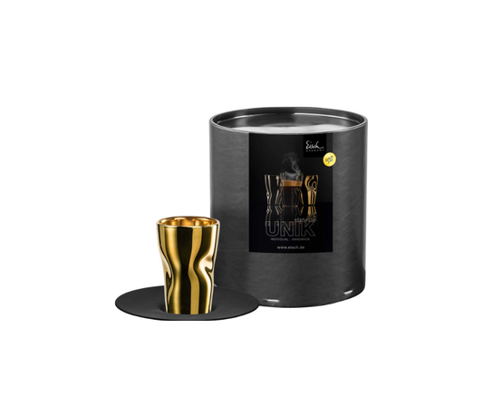 VASO ESPRESSO/MOCA DORADO CON PLATILLO 100ML EISCH