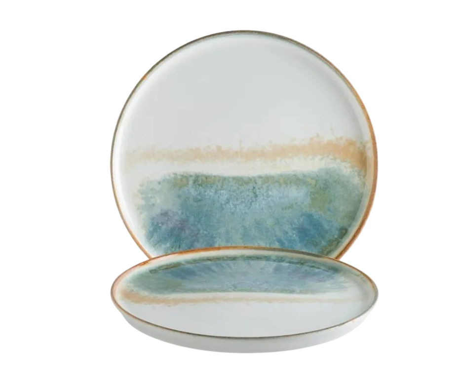 Plato Llano Gourmet Blue Wave | Porcelana Edge Chip | 27 cm