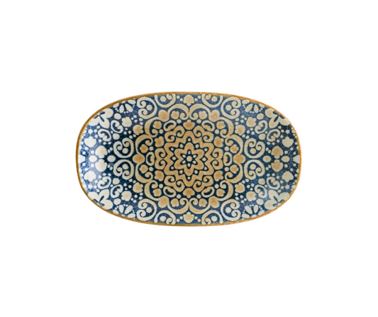 Plato Ovalado Gourmet Alhambra | Porcelana Edge Chip | 29x17 cm