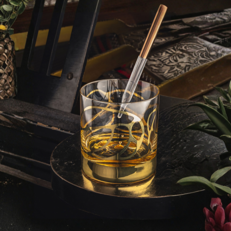 SET DE 2 VASOS DE WHISKY STARGATE GOLD DE CRISTAL EISH CON ORO DE 24K 400 ML