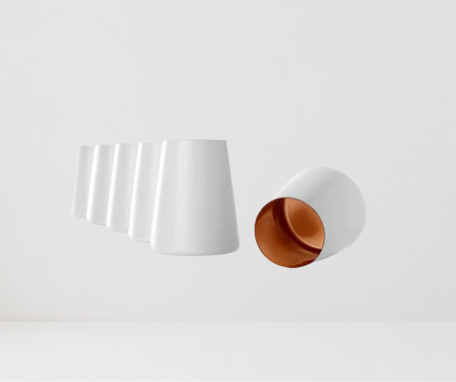 SET DE 6 VASOS POWER BLANCO/BRONZE STOLZLE 380 ML