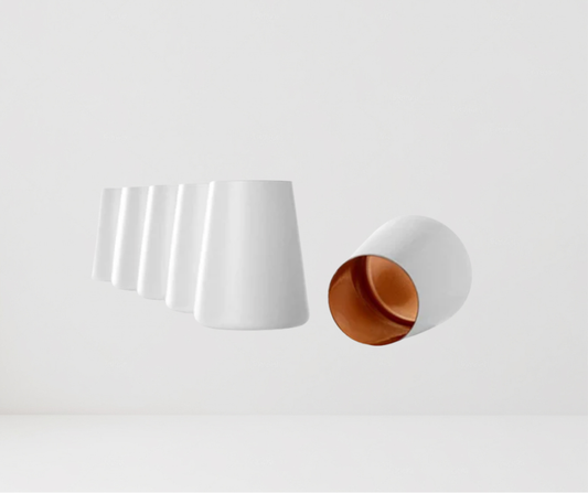 SET DE 6 VASOS POWER BLANCO/BRONZE STOLZLE 380 ML