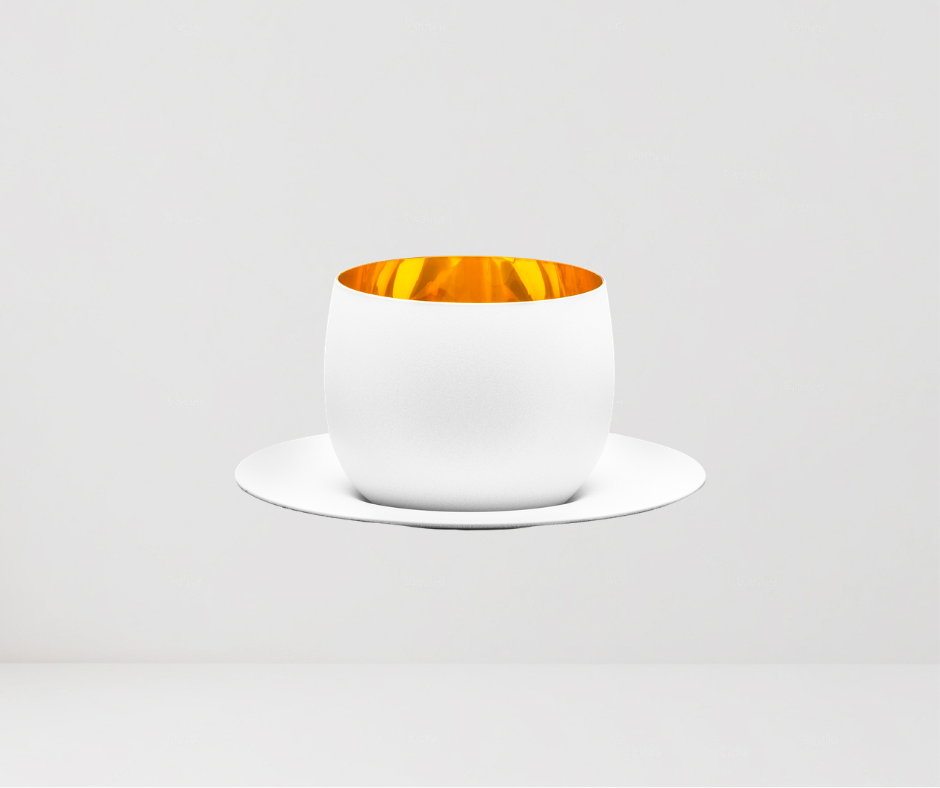 Vaso para capuccino bañado en oro de 24K de 300ml.