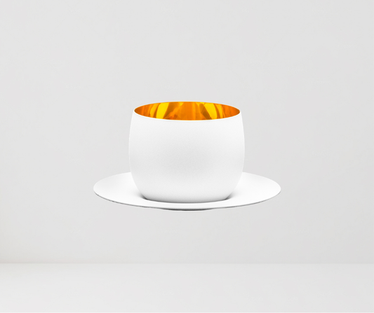 Vaso para capuccino bañado en oro de 24K de 300ml.