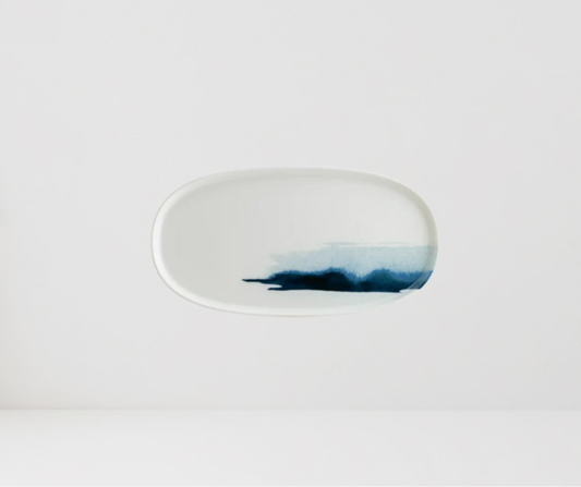 Plato Ovalado Blue Wave Hygge 30 cm