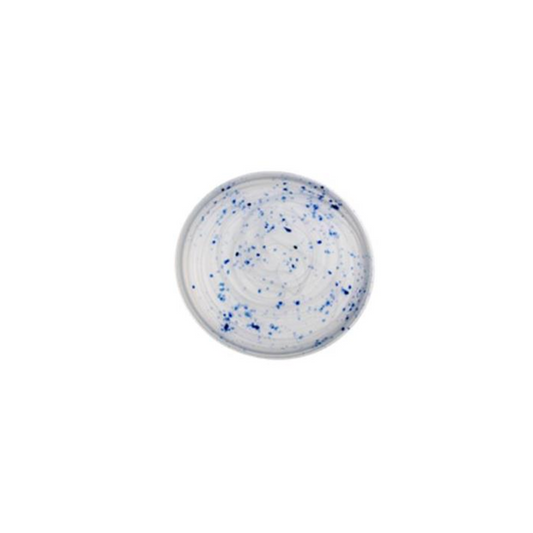 Plato Solar 28 x h: 2 cm Blanco Alabastro + Azul Cobalto Asperja