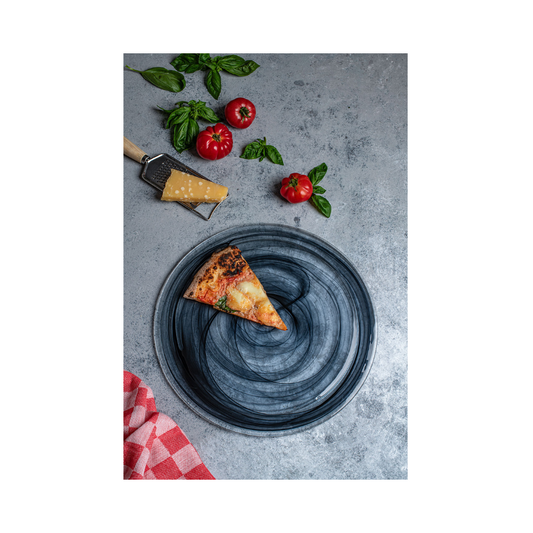 Plato Sade 32,5 x h: 1 cm Alabastro Negro