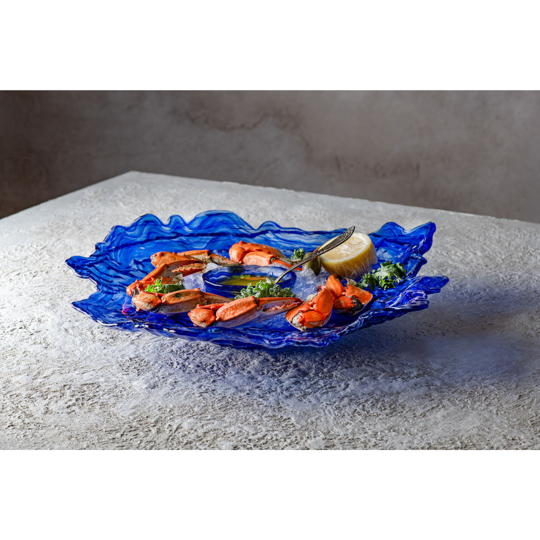 Plato Ovalado Mabel 30 x 22 x h:4 cm 11 Alabster Azul Cobalto